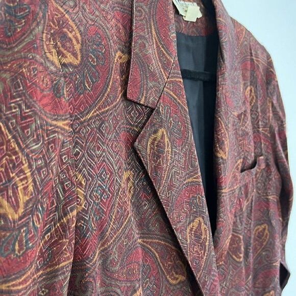 Michael & Company Womens Vintage Paisley Floral Jacket Blazer Jacket Size Small - Picture 7 of 12